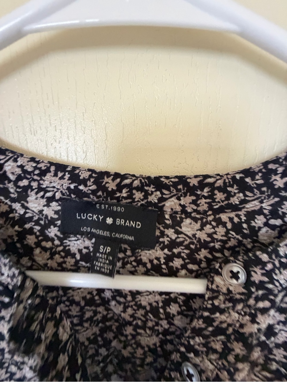Lucky Brand Black & Cream Floral Jumpsuit